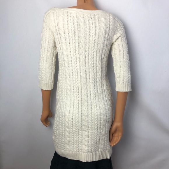 Zara knit off white long sweater dress boat neck M - Picture 5 of 8
